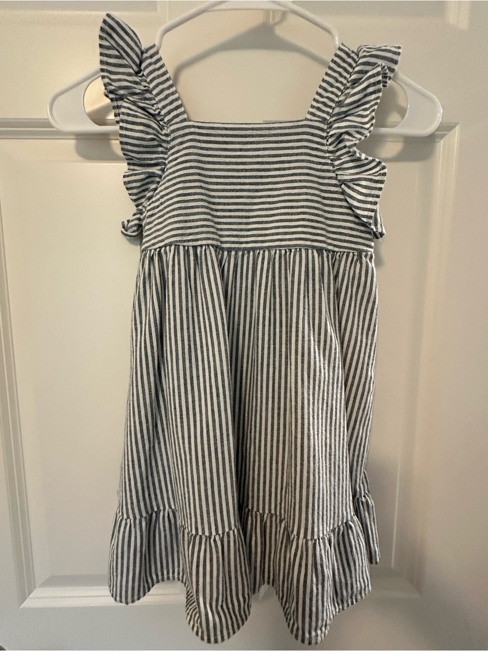 Cat & Jack Navy and White Striped Ruffle Strap Sundress